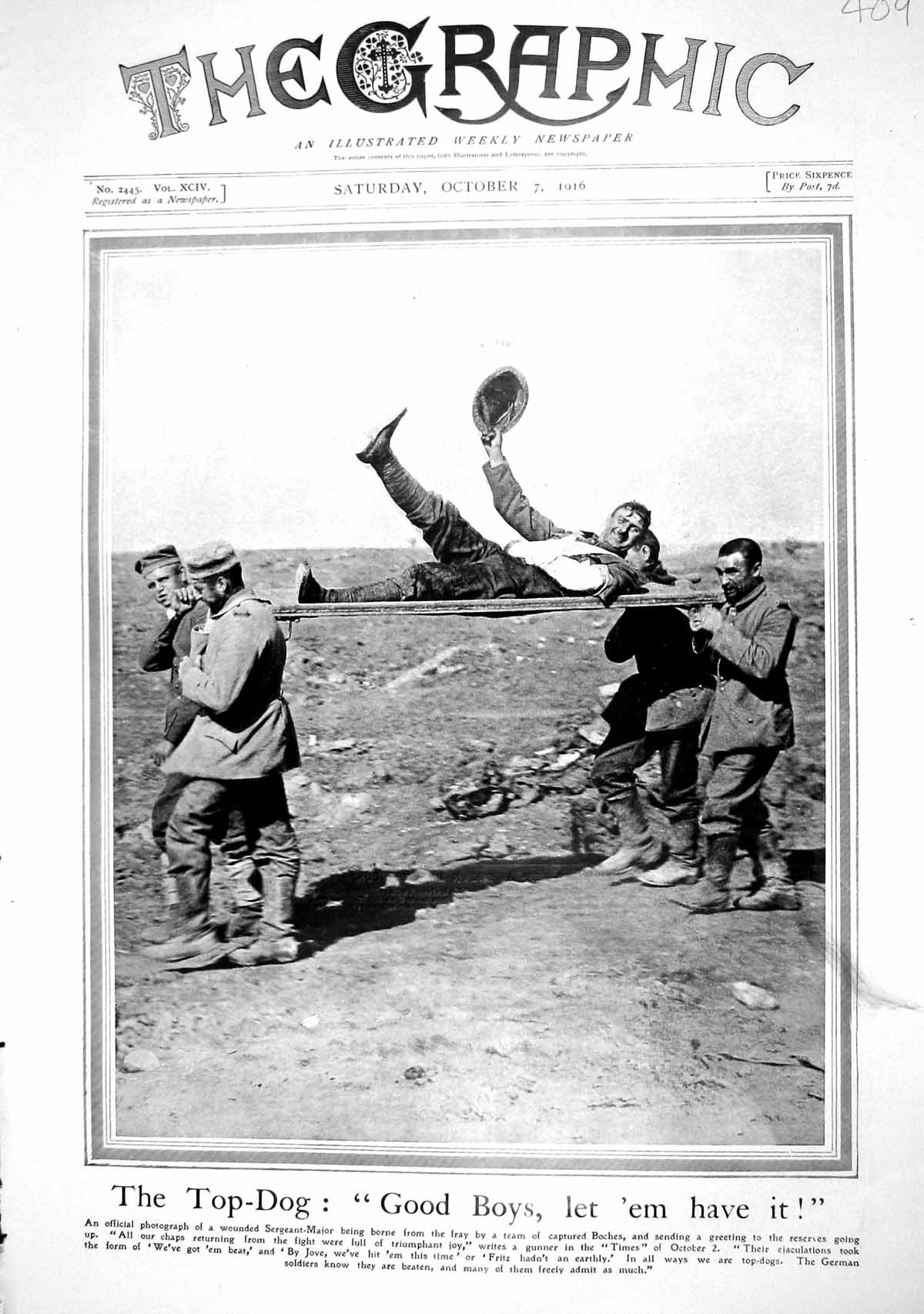 Old Print 1916 War Wounded British Siers Sergeant-Major Linton Coundouri 20th