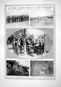 Old Print 1916 War Siers Salonika Balkans Pavlovtich Ostrovo Courcelette 20th