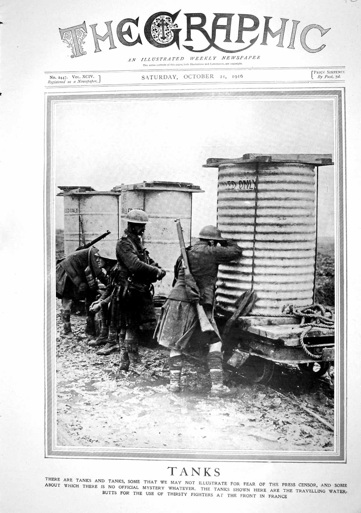Old Print 1916 War Siers Travelling Water Butts France Map Italy Trieste 20th