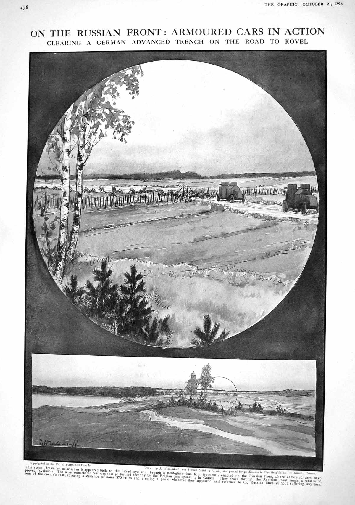 Old 1916 Armoured Cars War Kovel Russian Front Sausage Valley Somme B 20th