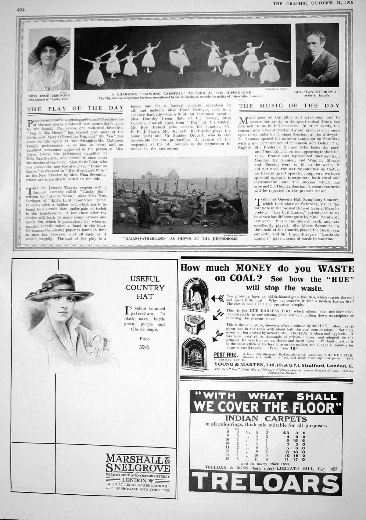 Antique Print 1916 Theatre Drewitt Beringer Hippodrome Marshall Pears Soap 20th