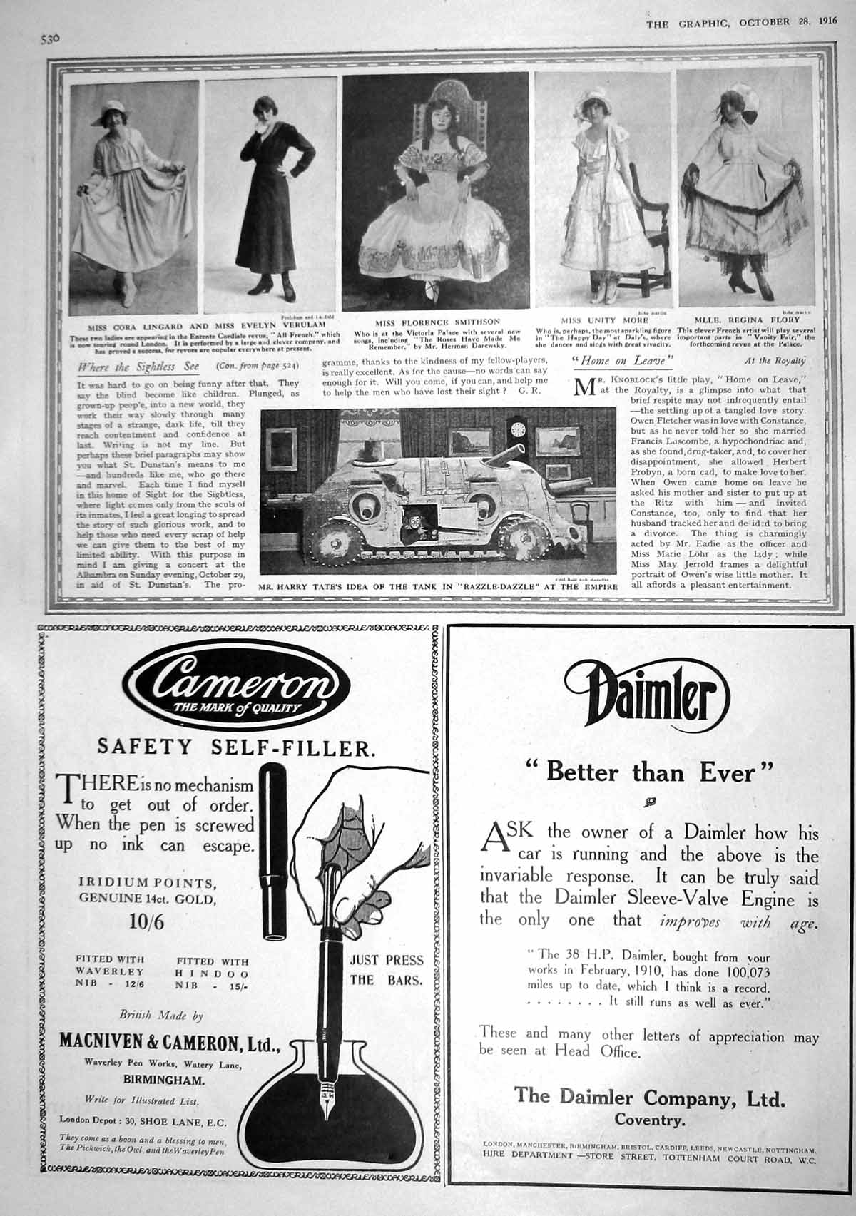 Old 1916 Lingard Verulam Smithson More Flory Tate Theatre Daimler Jac 20th