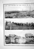 Antique Print 1916 Battle Field Thiepval Siers War German Trench Photograph