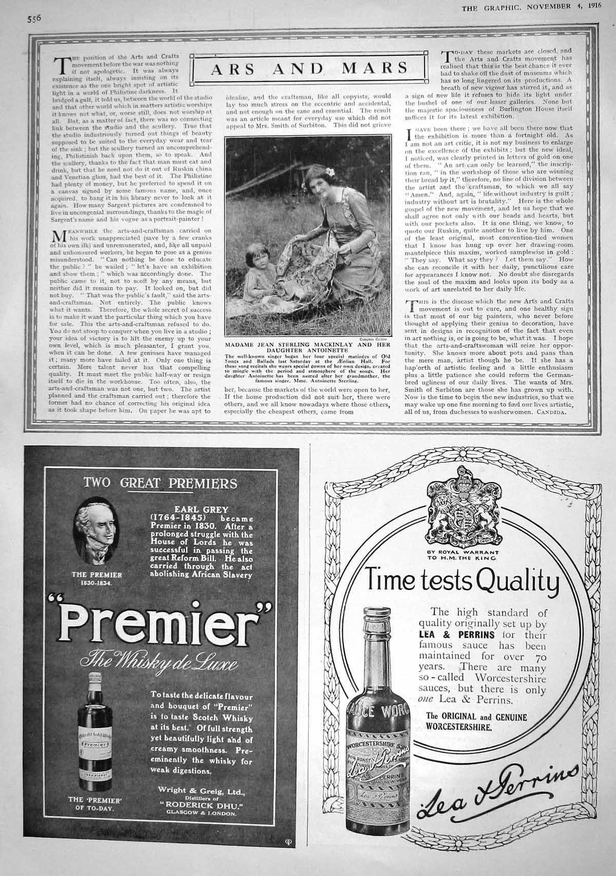 Print 1916 Madame Jean Sterling Mackinlay Advertisement Whisky Lea Perrins Eno