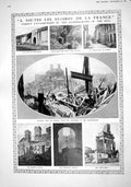 Old 1916 War View Verdun Cathedral Madonna'S Chapel Ambulance Map Ger 20th