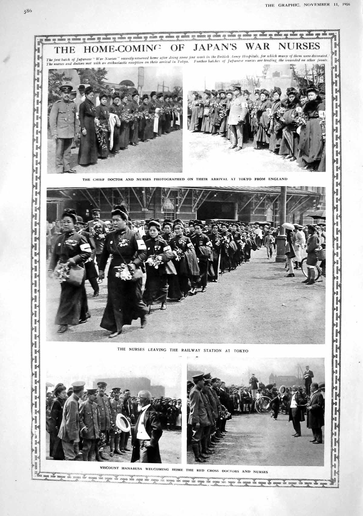 Old 1916 War Doctor Japan Nurses Tokyo Viscount Hanabusa Afternoon Sc 20th
