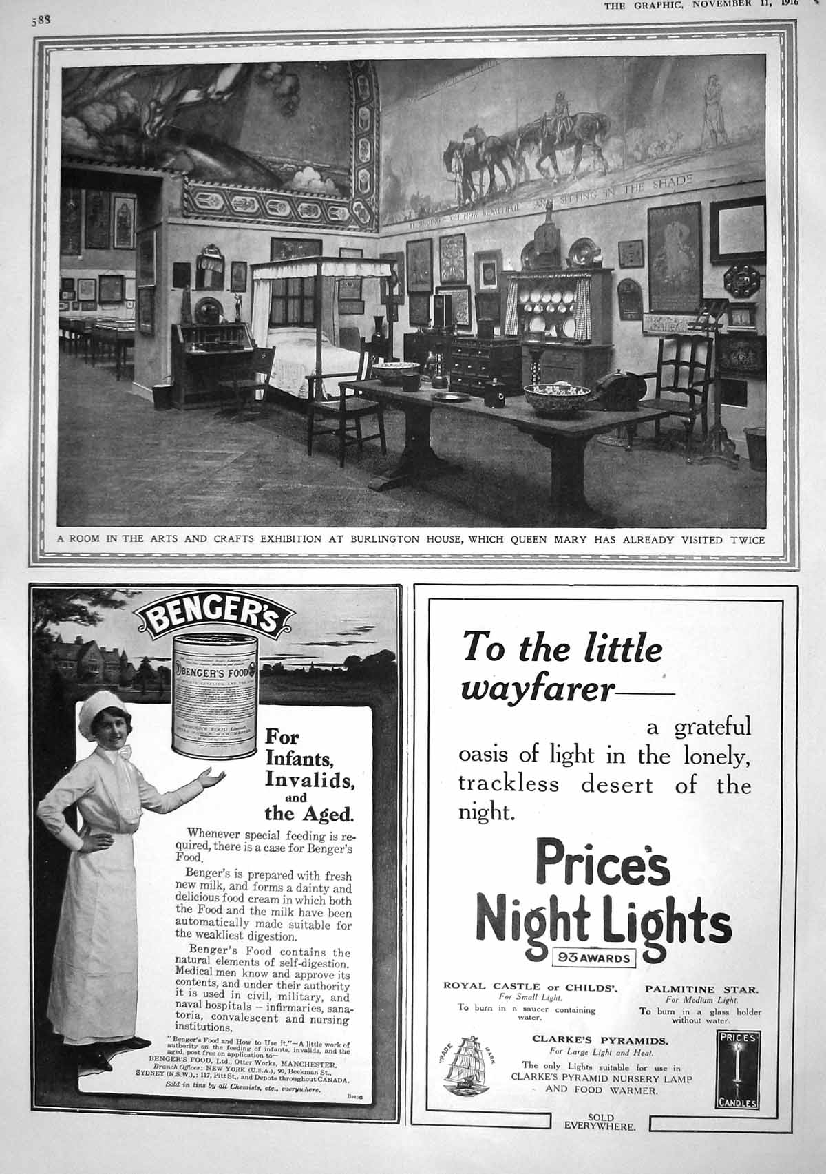 Old 1916 Burlington House Queen Mary Art Bengers Price Candles Mappin 20th
