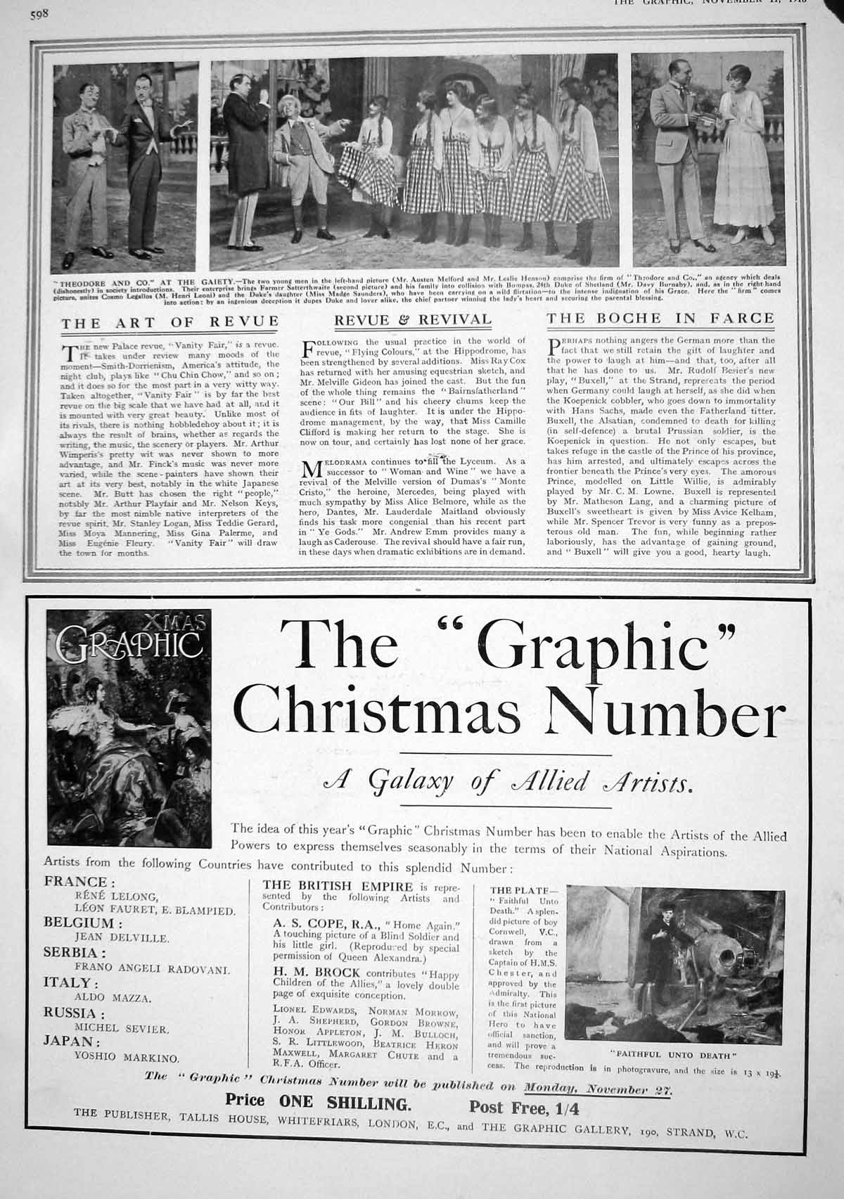 Old 1916 Theodore Gaiety Theatre Melford Henson Burnaby Debenham Shoe 20th