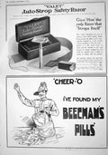 Old Print 1916 Auto-Strop Razor Beechams Pills Hedges Butler Colmans Pens 20th