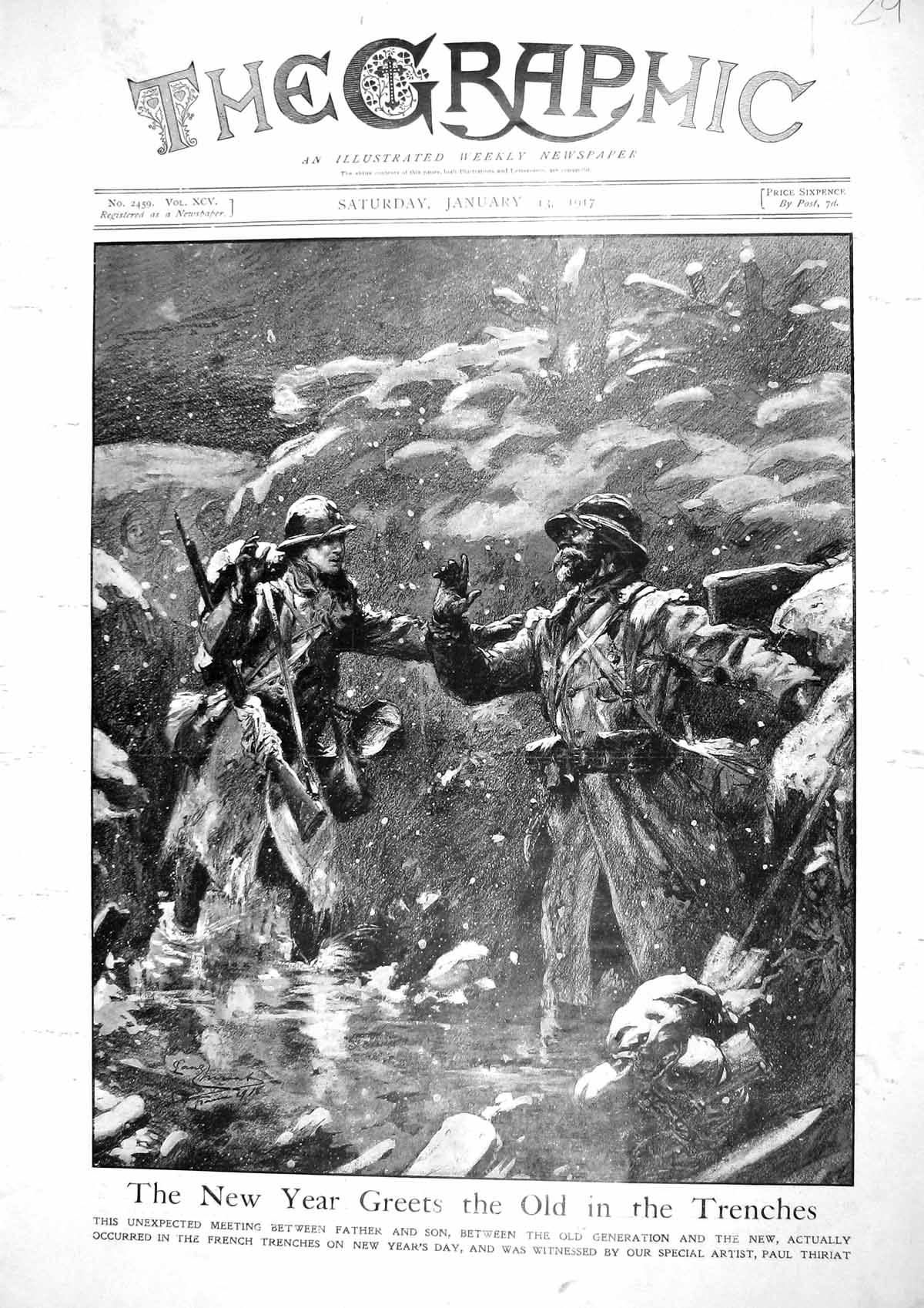 Old Print 1917 Father Son France War Trench Siers Greece Map Scots Guard 20th