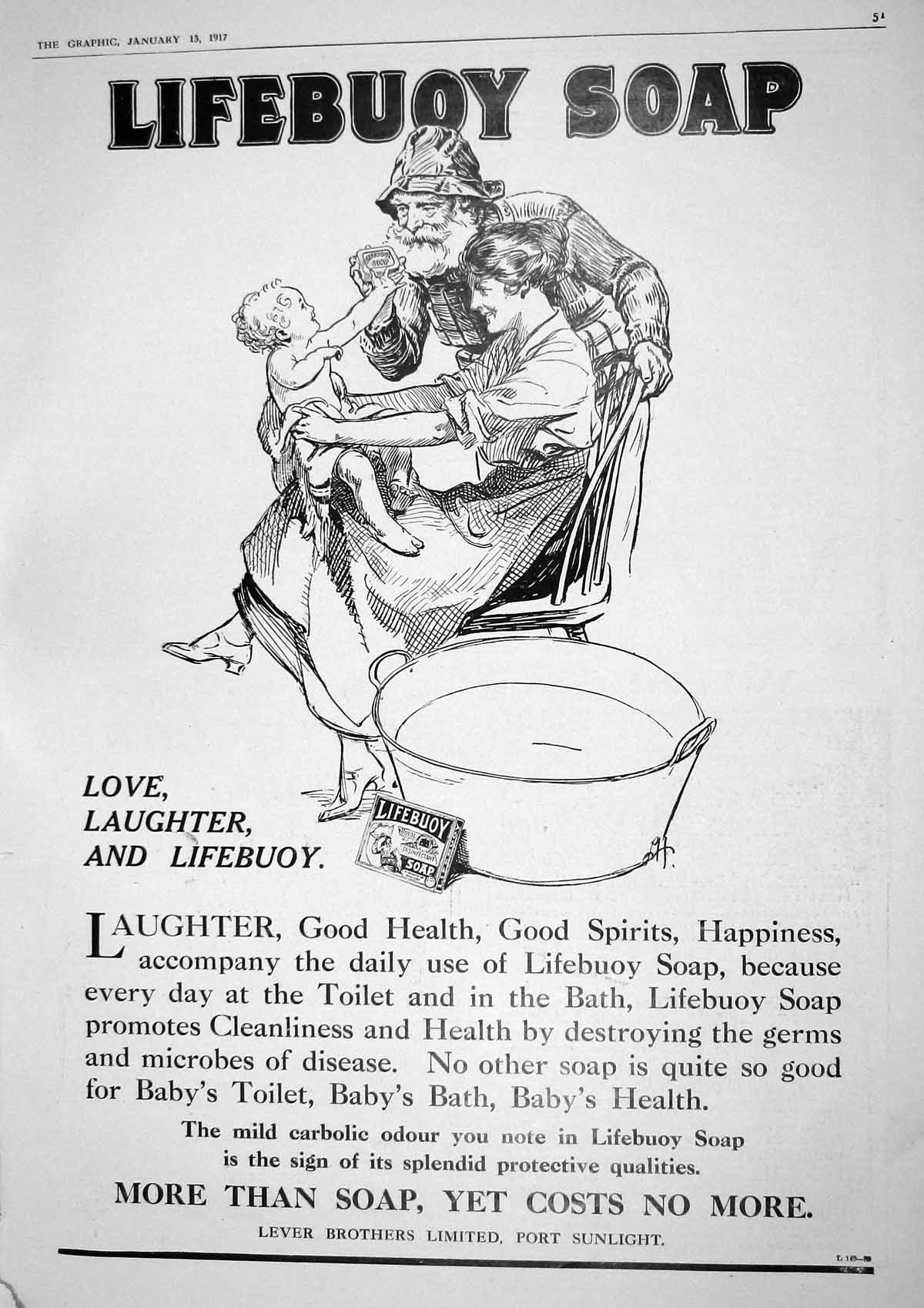 Old 1917 Lifebuoy Soap Lever Brothers Amazons Pope Royter Temple Play 20th