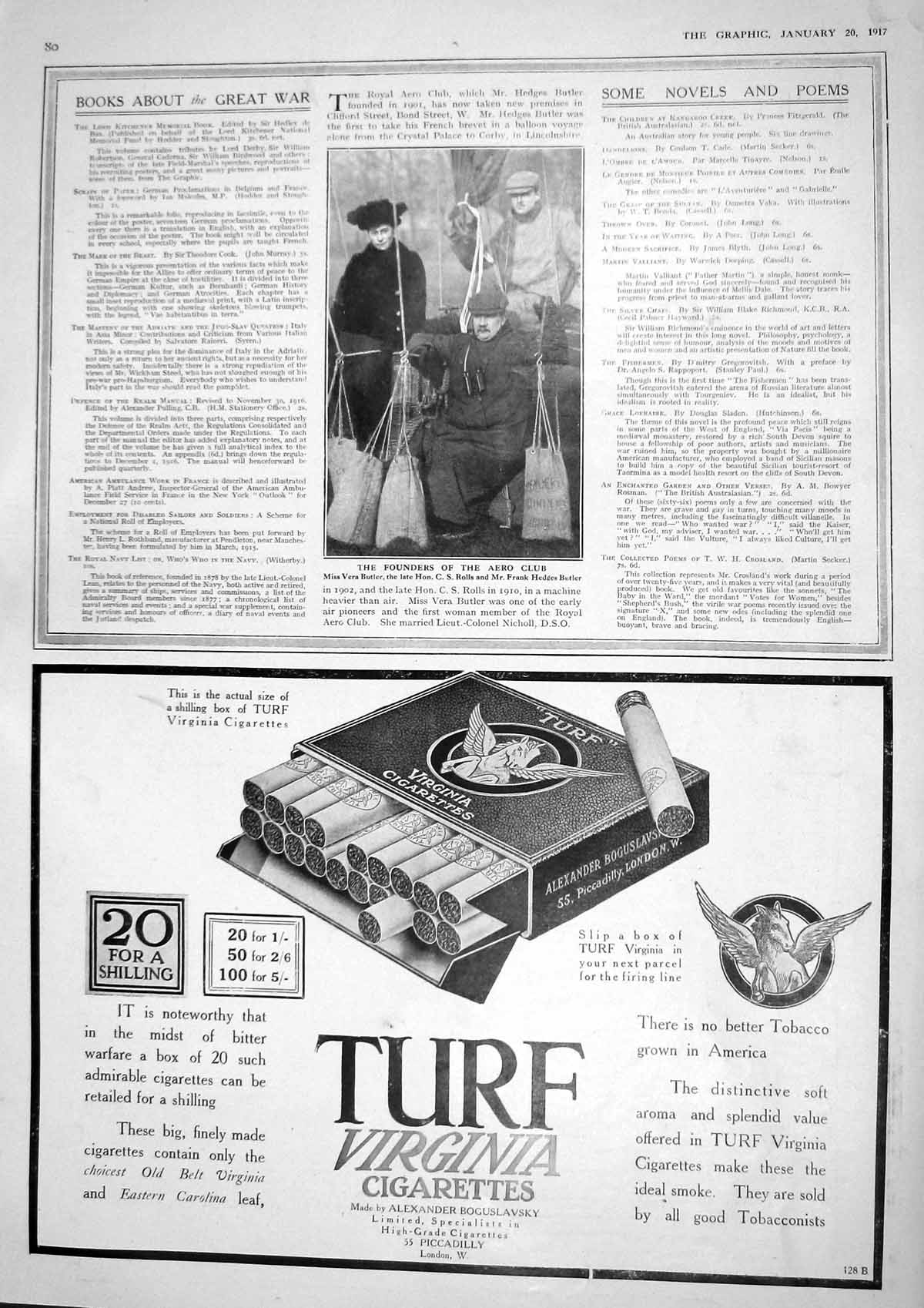 Old 1917 Vera Butler Rolls Frank Hedges Turf Cigarettes Union Jack Club W 20th