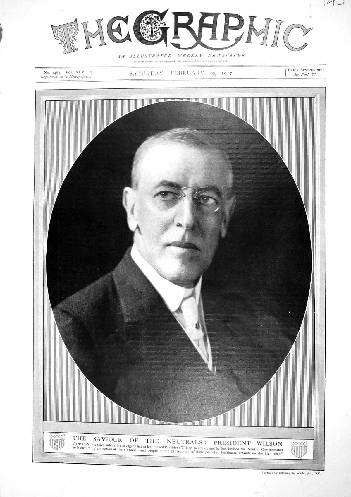 Old 1917 President Wilson America Statue Liberty Markham Page Tennant 20th