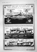 Old 1917 America Navy Motor Boat Diagrams Submarines Hornsey Tin Cans 20th