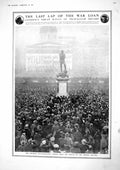 Original Old Vintage Print 1917 War Loan Demonstration Nelson Column Trafalgar