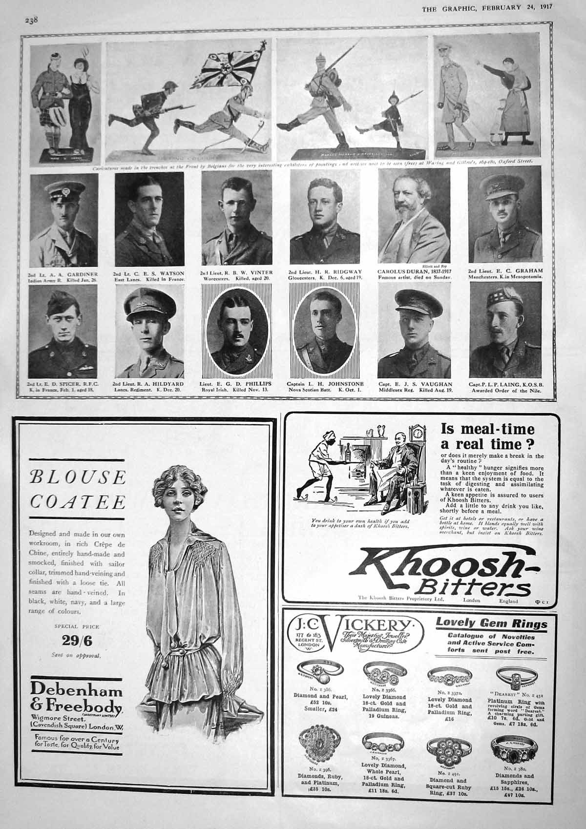Old 1917 War Laing Johnstone Phillips Watson Vinter Spicer Dunlop Rub 20th