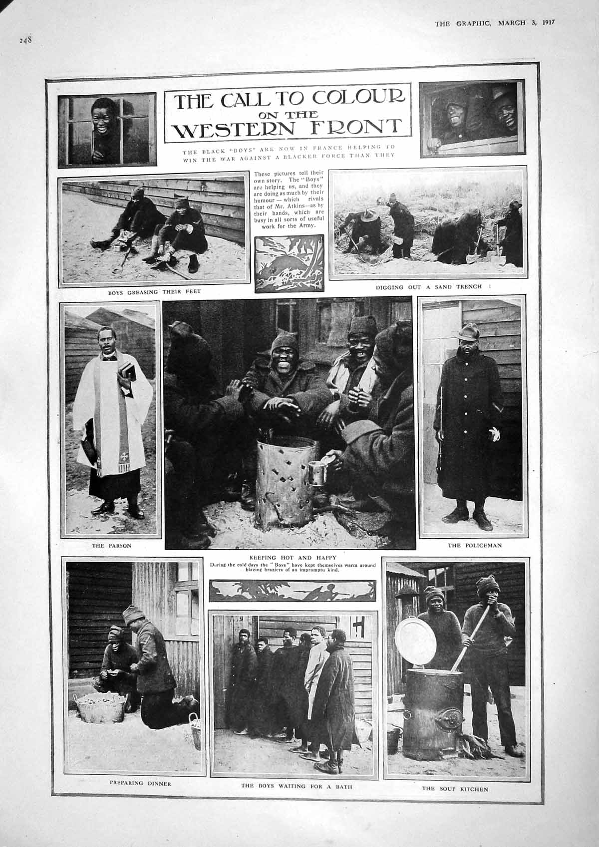 Old 1917 Black Boys War France Parson Soup Kitchen Ships Imports Ship 20th