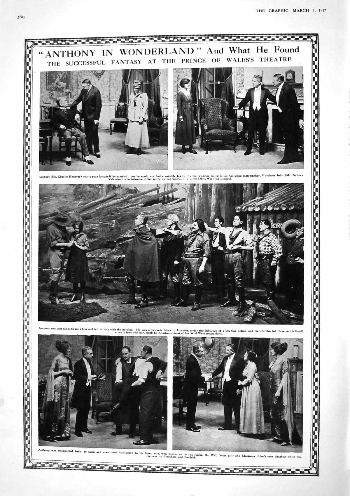 Old 1917 Prince Wales Theatre Anthony Wonderland Hawtrey Crane Pola D 20th