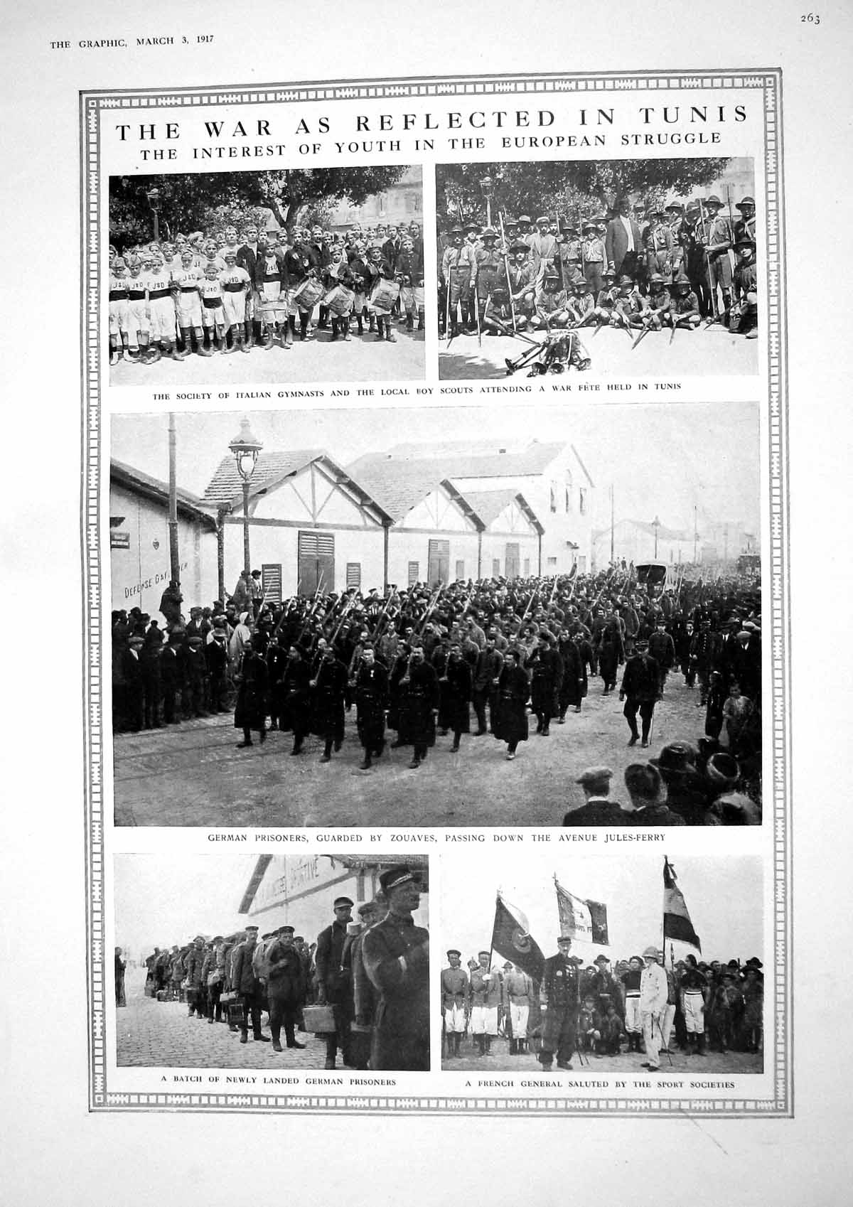 Old 1917 War Tunis Italian Gymnasts German Prisoners Jules-Ferry Mell 20th
