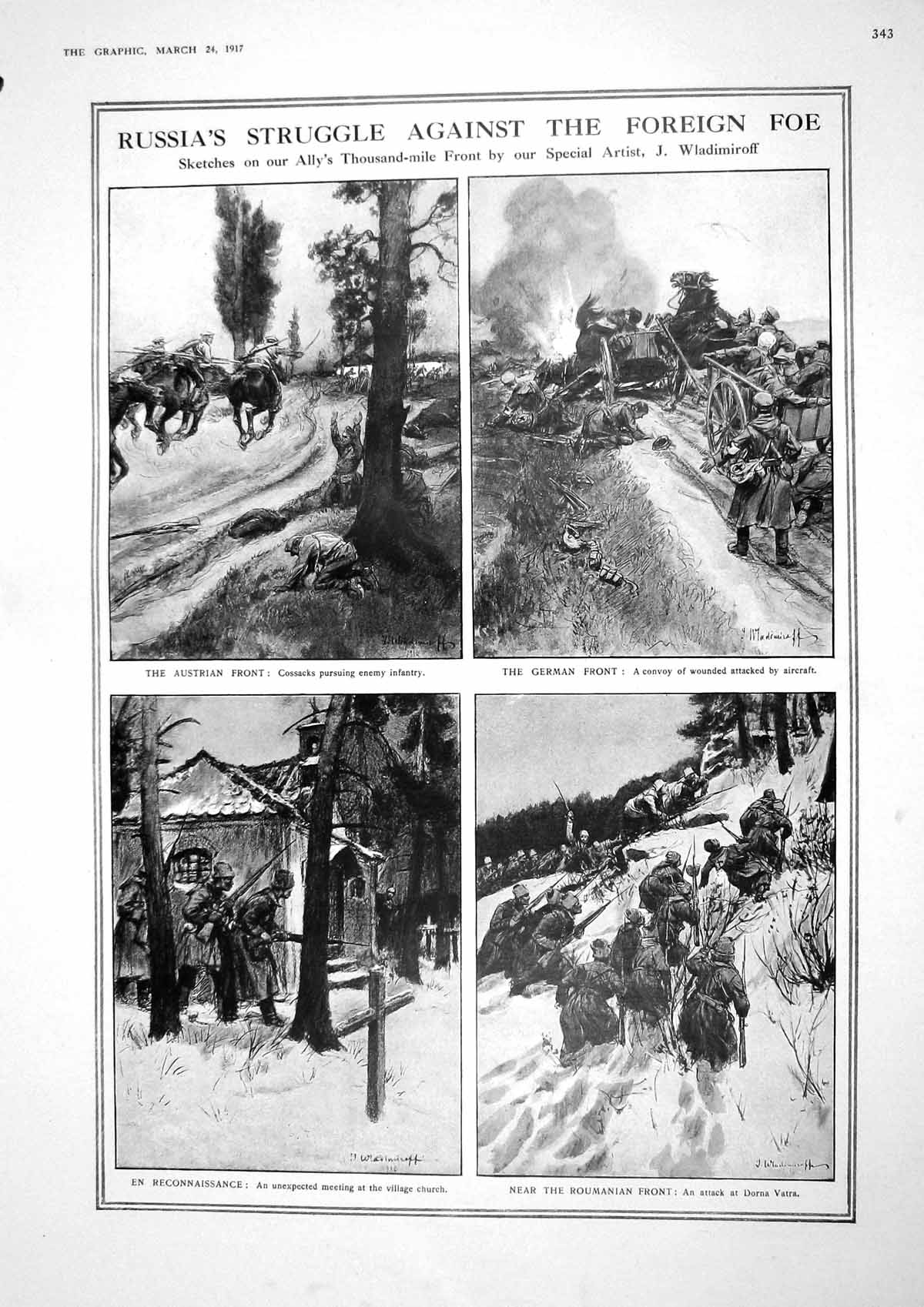 Old 1917 War Russia Cossacks Dorna Vatra Aircraft Canada Slav Zawale 20th