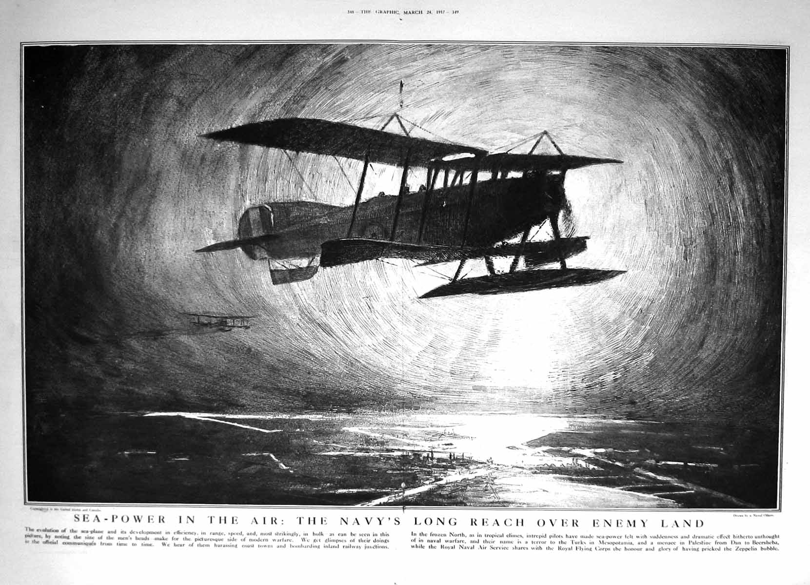 Old 1917 British Sea-Plane War Empress Ethiopia Abyssinia State Carri 20th