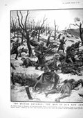Old Print 1917 War British Advance German Bapaume Siers Rue Peronne Somm 20th