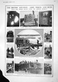 Old Print 1917 War British Siers Peronne Sars Railway Truck Indian Caval 20th