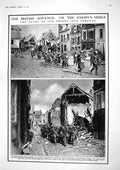 Old Print 1917 War British Siers Peronne France Mametz Ypres Snow Waggon 20th