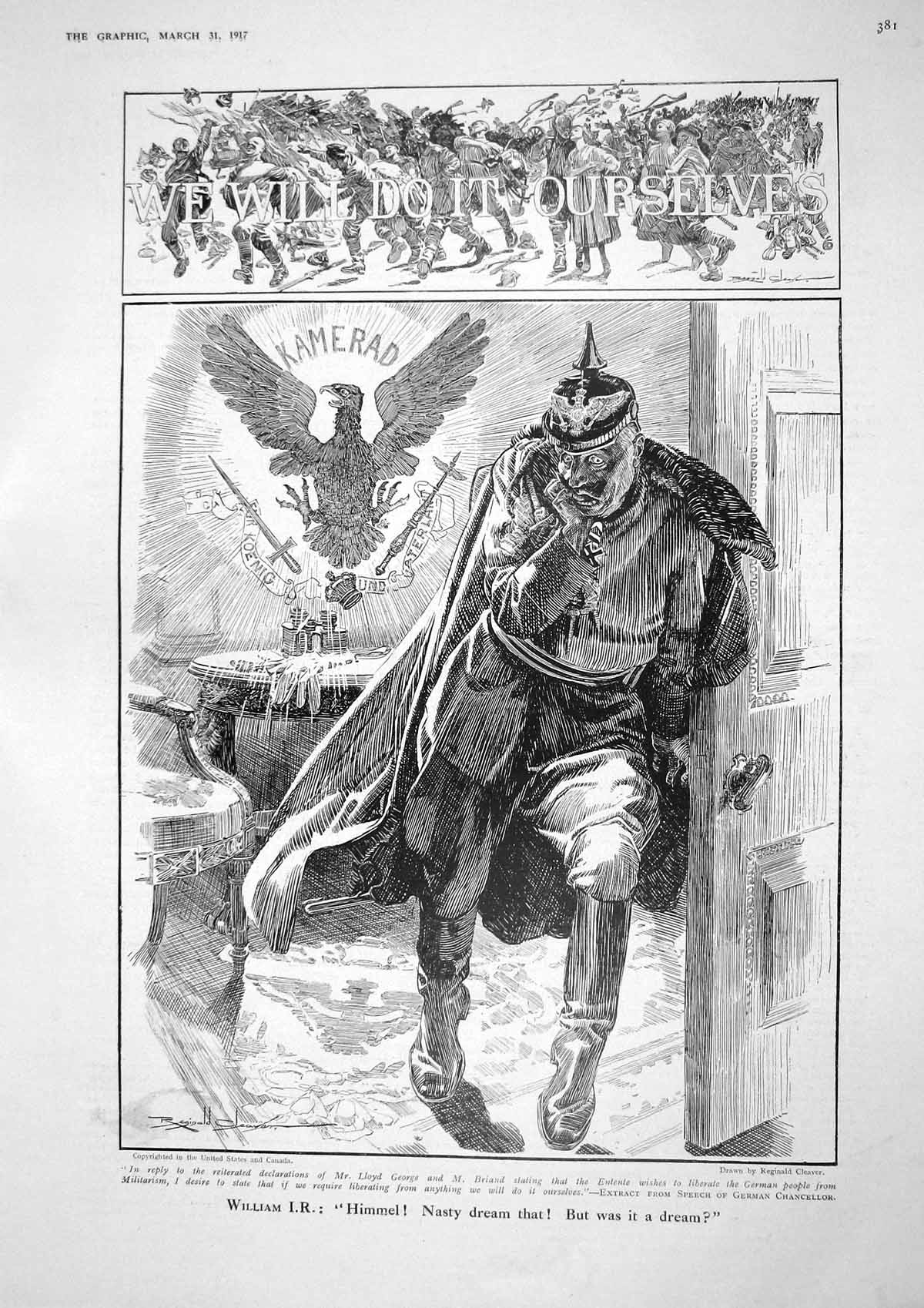 Old Print 1917 War German Sier Kamerad Prince Michael Barclay Tolly Russ 20th