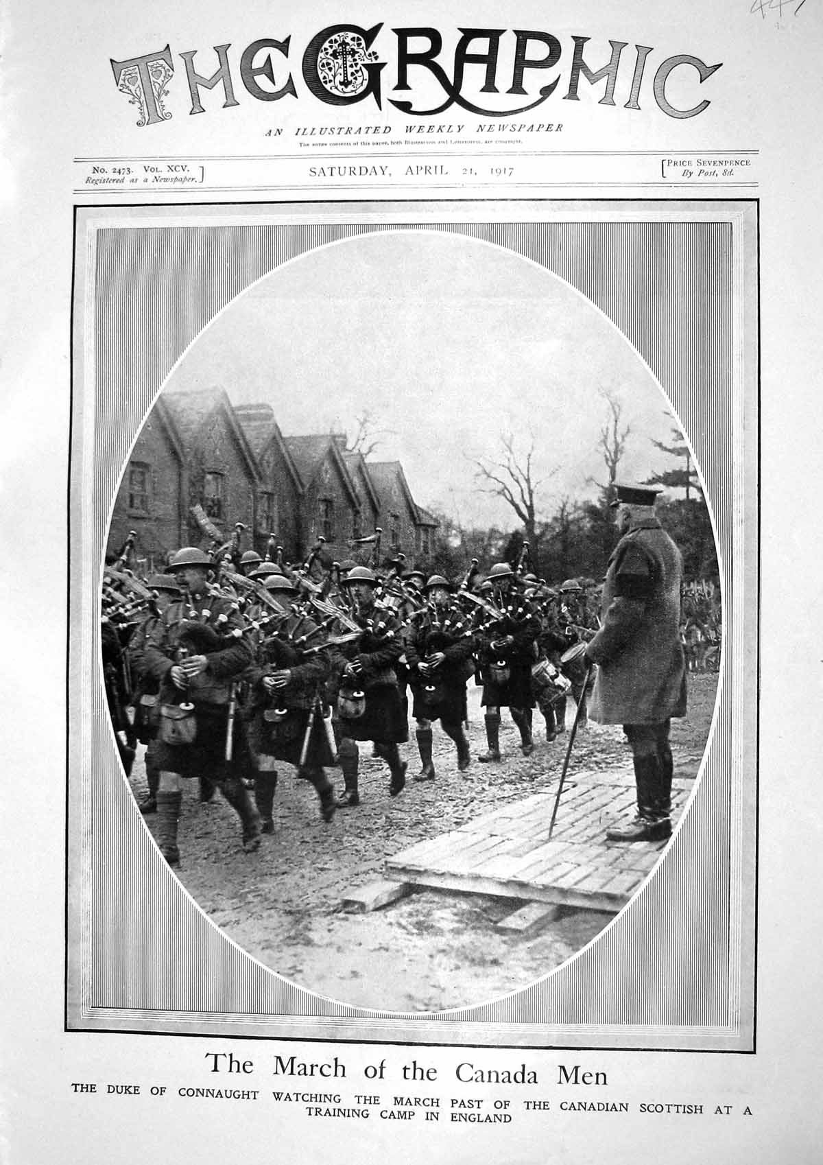 Old Vintage Print 1917 Duke Connaught Canadian Scottish Army Vimy Ridge 20th