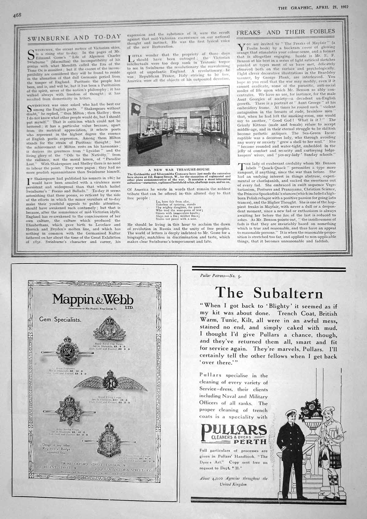 Original Old Vintage Print 1917 Gsmith Silversmith Treasure House Pullars Perth