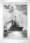 Old Vintage Print 1917 Colorado Battle Ship America Food Pyramid France 20th
