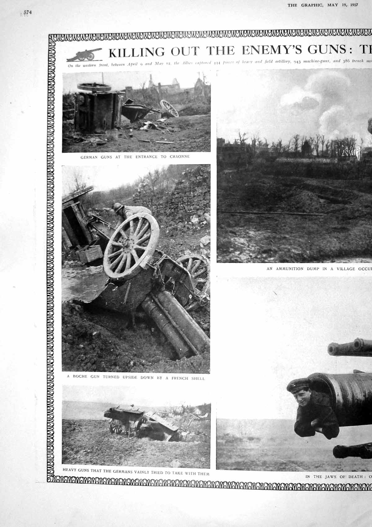 Old 1917 War German Guns Craonne Boche Ammunition Dump Vimy French Gu 20th