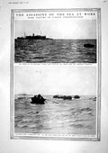 Original Old Vintage Print 1917 Ballarat Patrol Ship Anzacs Aircraft Aldeurgh