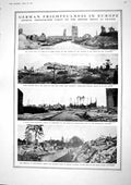 Original Old Vintage Print 1917 Cloth Hall Ypres France War Somme Chines 20th