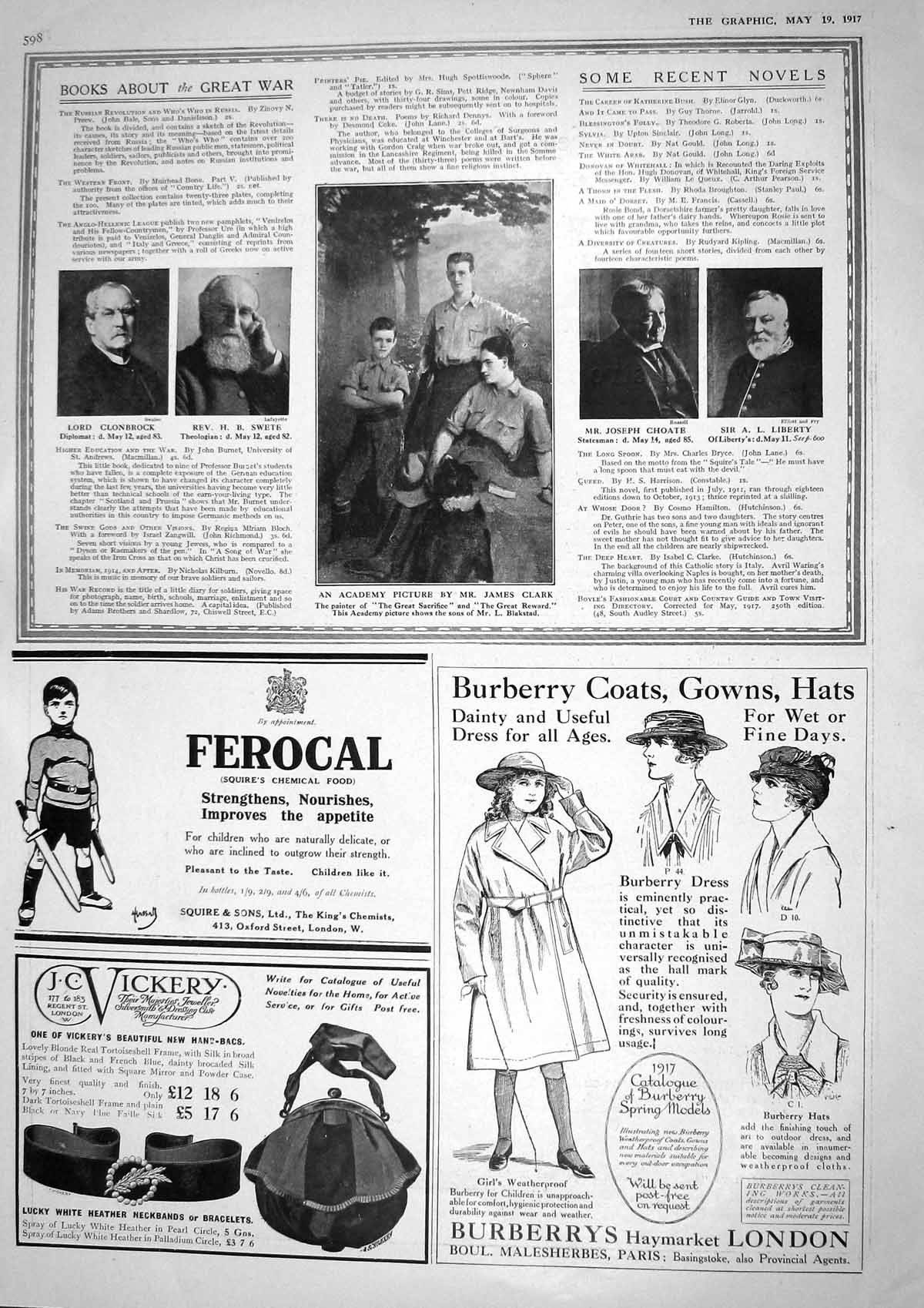 Old 1917 Clonbrock Swete Choate Liberty Clark Burberry Valet Safety R 20th