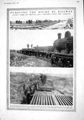 Old Vintage Print 1917 Boche Railway Germans Train War Jellicoe Duff Hope 20th