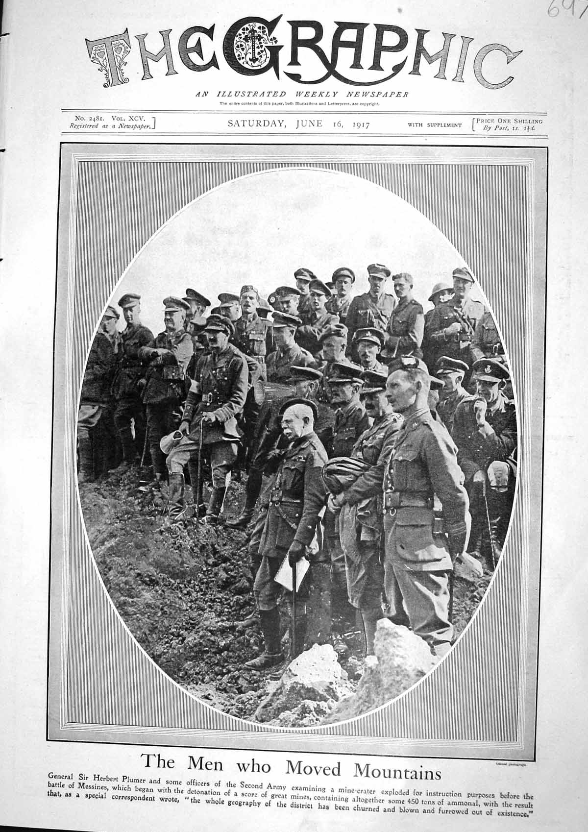 Old Vintage Print 1917 General Plumer War Messines Major Redmond Balfour 20th