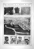 Original Old Vintage Print 1917 Battle Messines War Mining General Pershi 20th