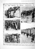 Old Print 1917 Sinai War Siers Tommy Tammy Kantara Artillery Egypt Turks 20th