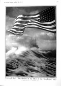 Old Vintage Print 1917 Mayflower Ship American Flag Fish Pike Perch Bream 20th