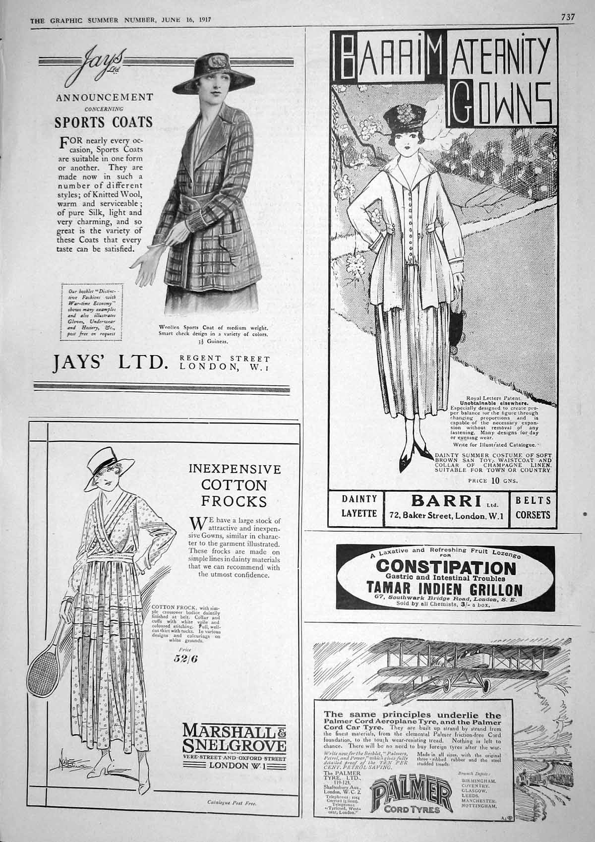 Old 1917 Jays Sports Coats Barri Palmer Tyres Marshall Swan Fountain 20th