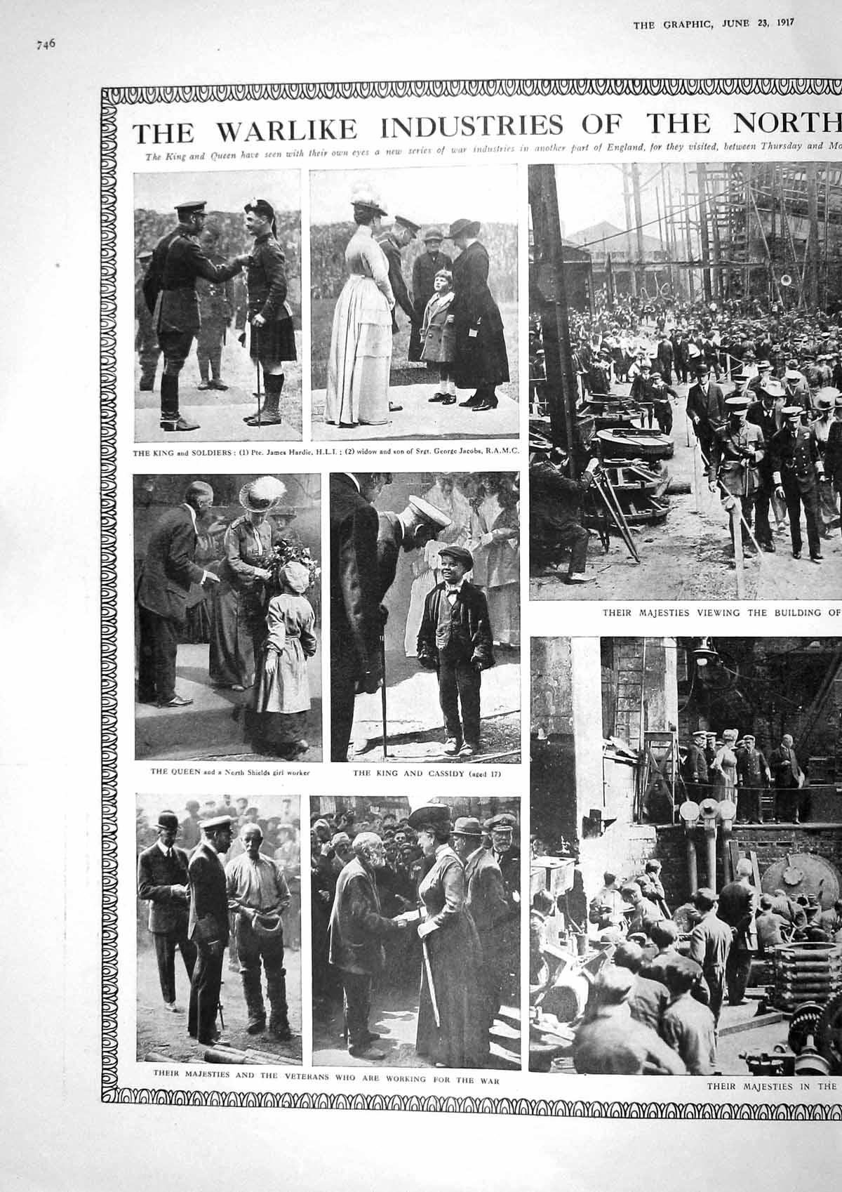 Old 1917 War King England Hardie Cassidy Queen Jacobs Dunford Merrima 20th