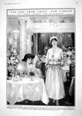 Original Old Vintage Print 1917 Tea-Room Waitress Ciro'S Captain Bairnsfat 20th