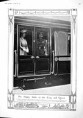 Old Vintage Print 1917 King Queen England Train Hull War Ship Destroyer 20th