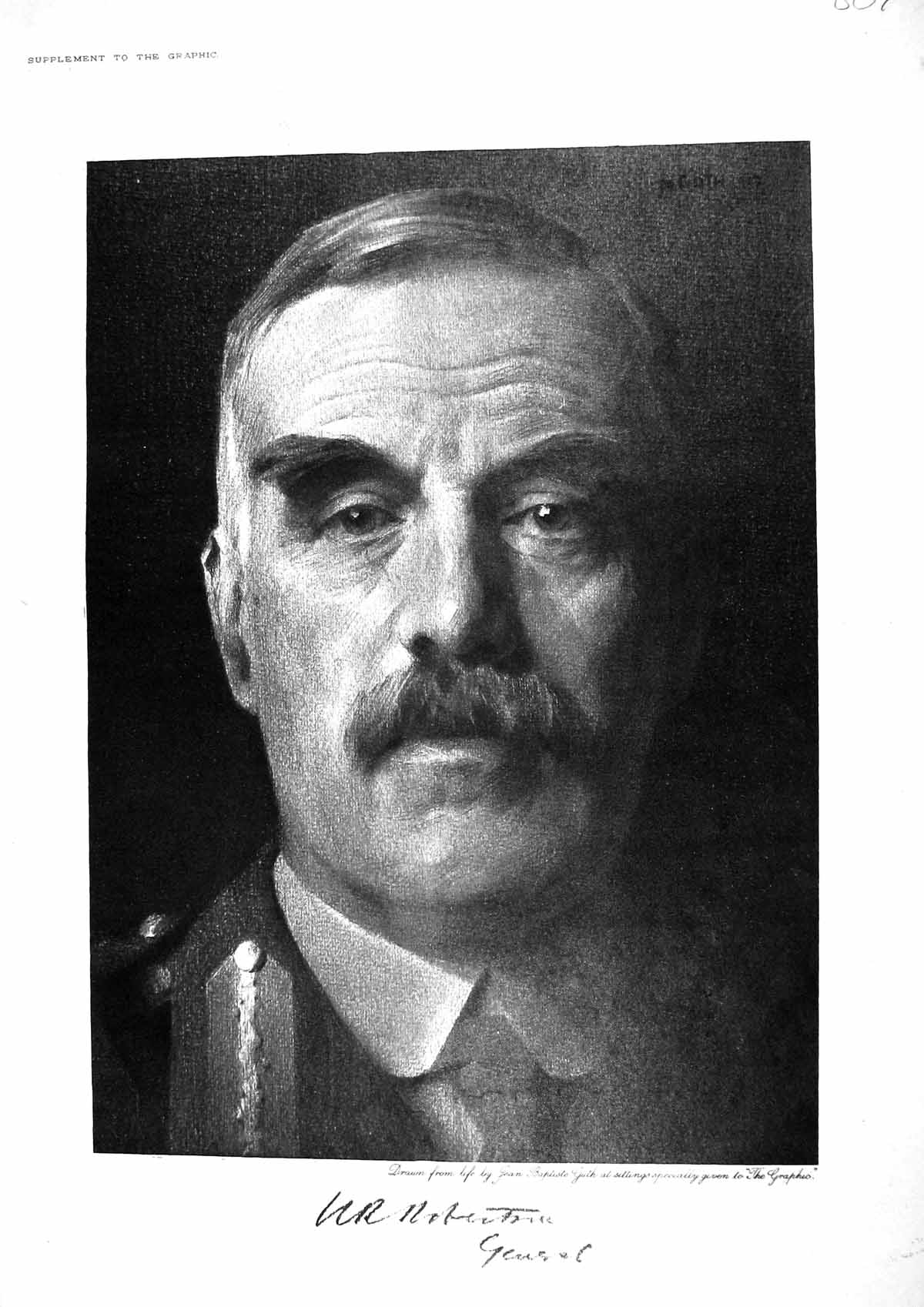 Original Old Vintage Print 1917 Portrait General Robertson World War 20th