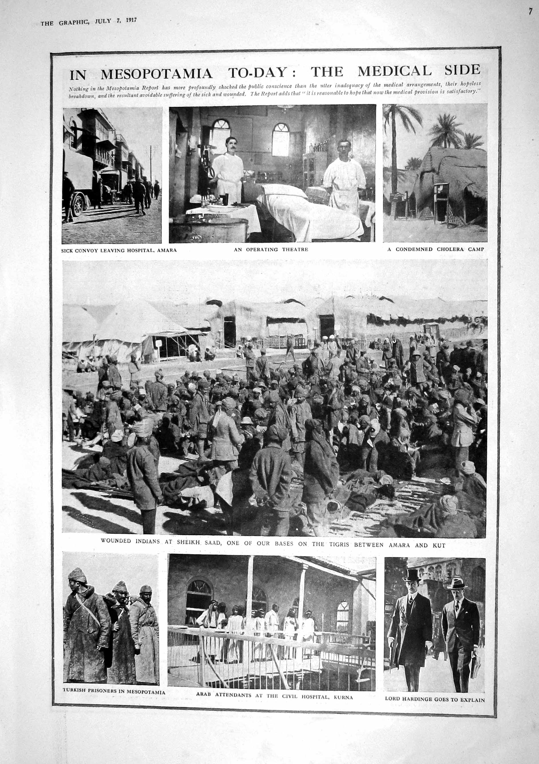Old 1917 Mesopotamia Operating Theatre Amara Indians Sheikh Cholera W 20th