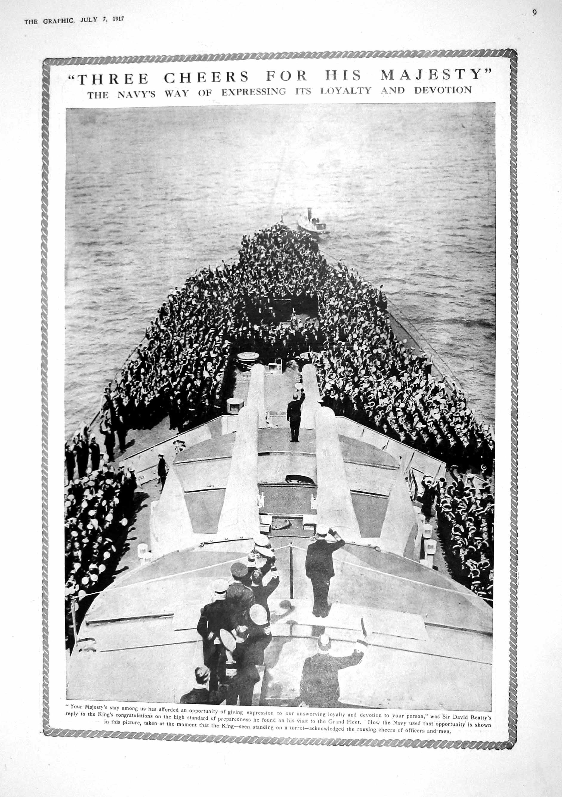 Old 1917 King David Beatty War Navy Ship Sailors America Independence 20th