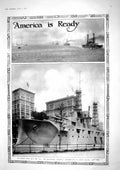 Old 1917 War America Battle Ship Recruit New York Washington Sulgrave 20th