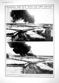 Old Print 1917 War French Siers German-Invented Flame-Projector Hun Batt 20th